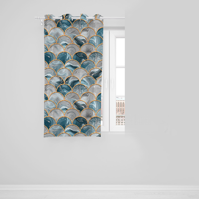 پرده مدل مخمل پانچی طرح سنگ مرمر کد 8009 سایز 140x190سانتی متر