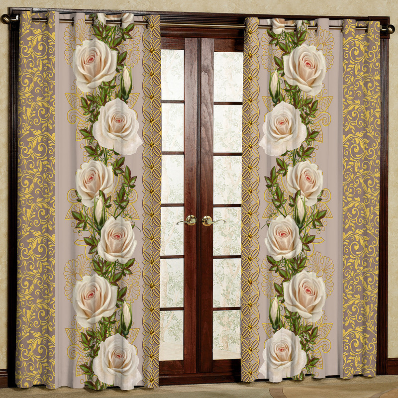 پرده مدل هازان طرح گل سایز 280x140 سانتی متر