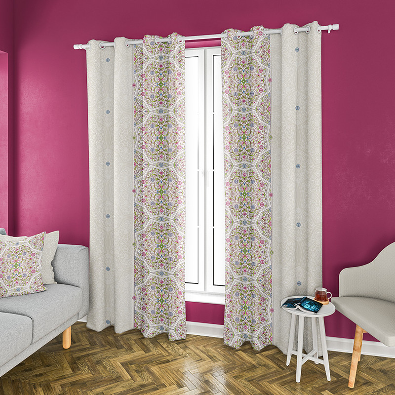 پرده طرح اسلیمی سایز 140x280 سانتی متر