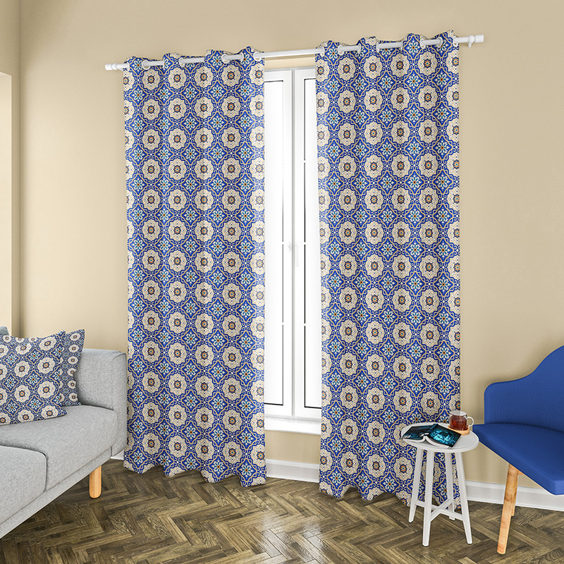 پرده طرح اسلیمی سایز 140x280 سانتی متر