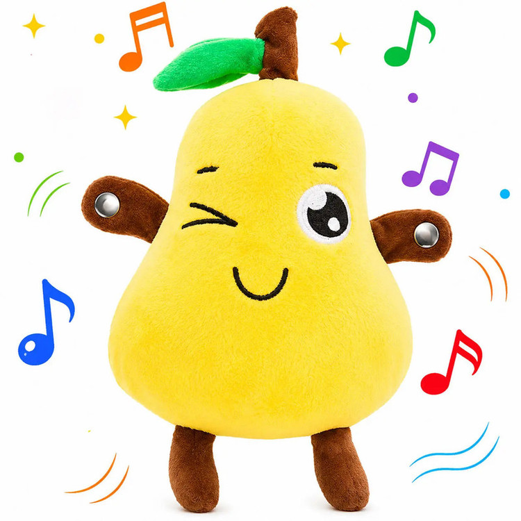 عروسک پولیشی مدل گلابی پیانویی موزیکال ارتفاع 23 سانتی متر